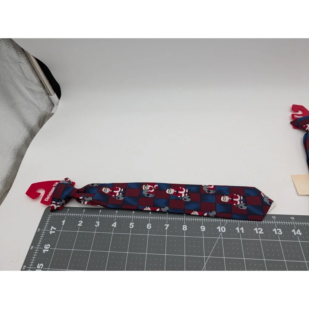 Surrey Santa Claus Neck Tie Kid Size Lot of 2 13.5‎ Inch Long USA Christmas